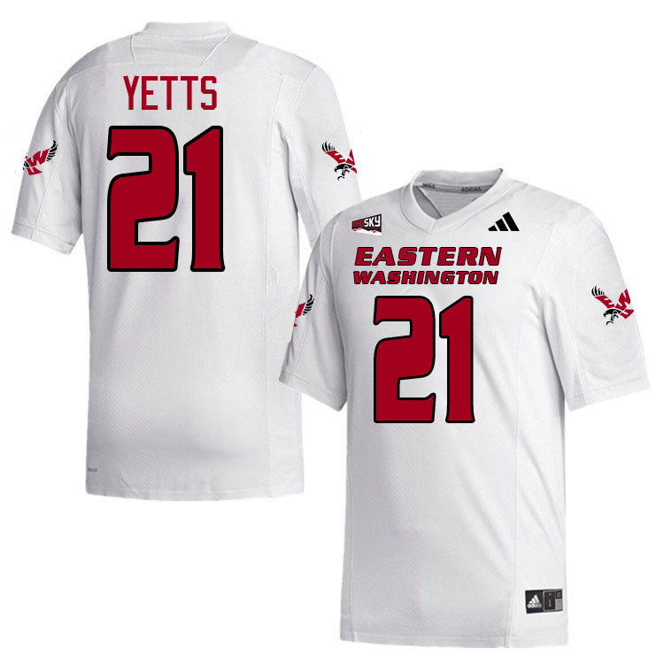 Eastern Washington Eagles #21 Marceese Yetts College Football Jerseys,Uniforms Stitched-White